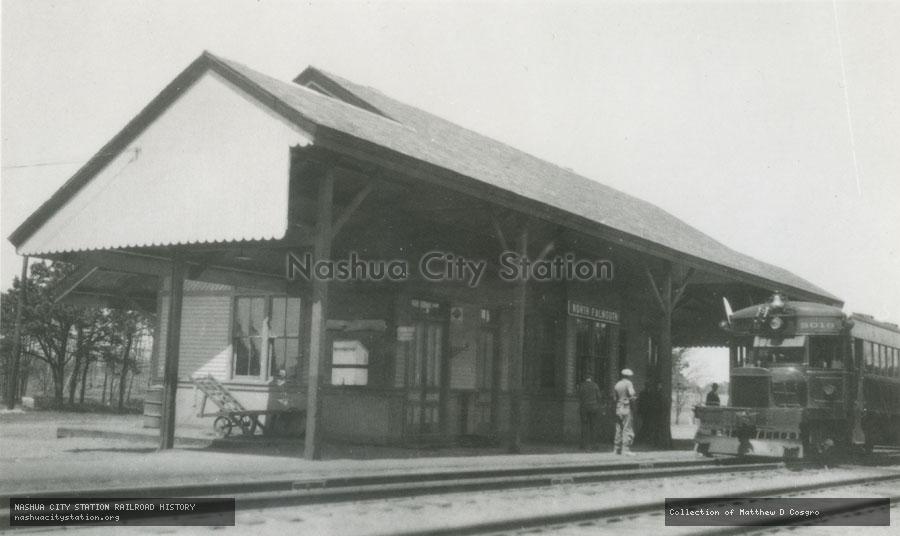 Postcard: Railroad Station, North Falmouth, Massachusetts with New Haven railbus #9018